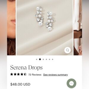 Serena Drops Silver and White Earrings